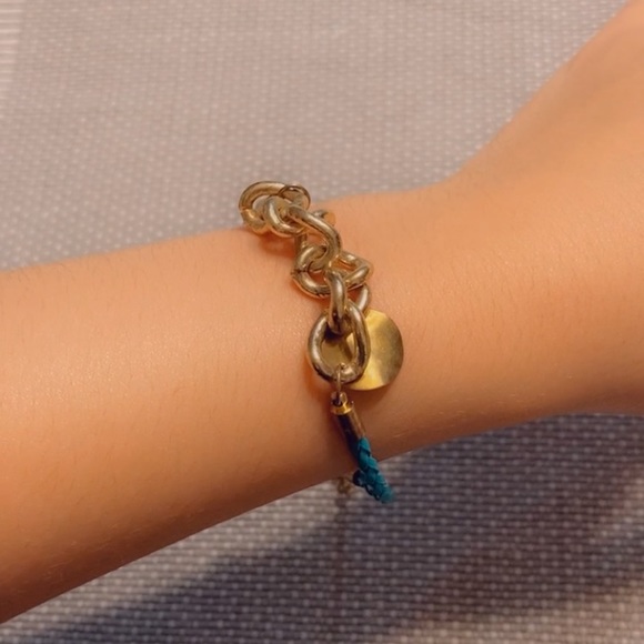 Stylish Teal and Gold Bracelet - Picture 4 of 4